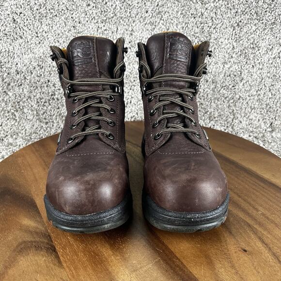 Timberland Pro 358 Titan WOMENS 7.5 M Brown Leather Lace Up Comp Toe Work Boots - Picture 3 of 11
